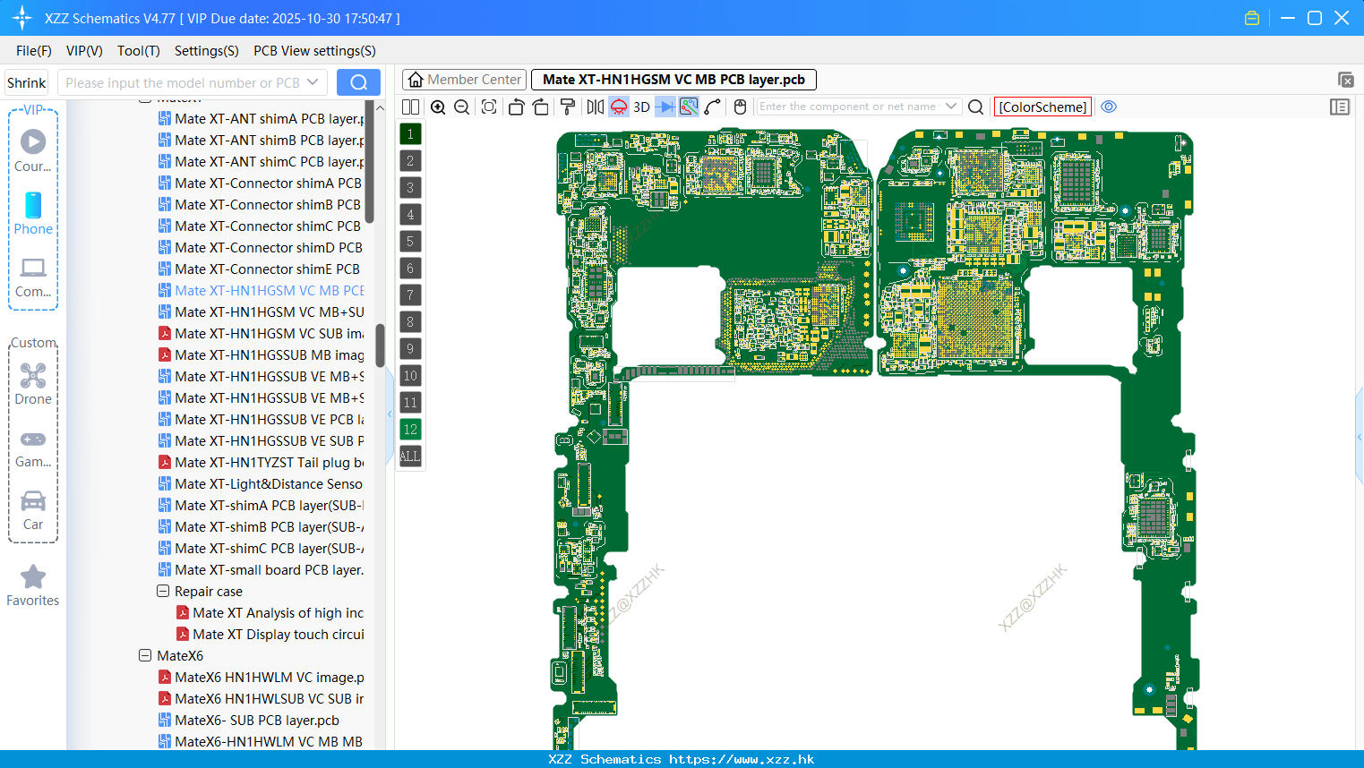 Huawei Mate XT-HN1HGSM VC MB PCB Layer